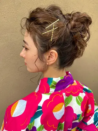 セミロング ヘアアレンジ 松永 梨央のヘアスタイル