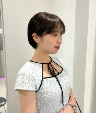 ショート 縮毛矯正/ハイトーン /パーマ/前原汐🎐のヘアスタイル