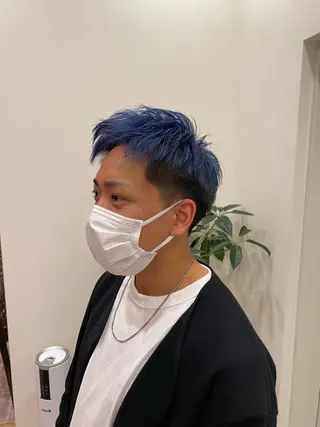 メンズ 大阪ウルフカット 🐺デザインカラーのヘアスタイル