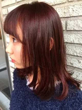 ミディアム カラー デザインヘア 小林裕史のヘアスタイル