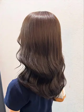 セミロング カラー 縮毛矯正/艶ブラウン カラー/ヘアメひふみのヘアスタイル