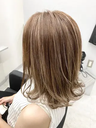 ミディアム 髪質改善カットカラー 小岩🌈くぼのヘアスタイル