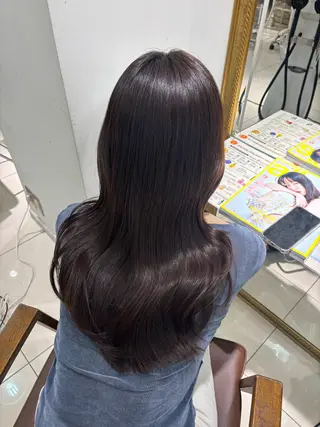 セミロング カラー 縮毛・髪質改善🩰 mai🐰ྀི🤍のヘアスタイル