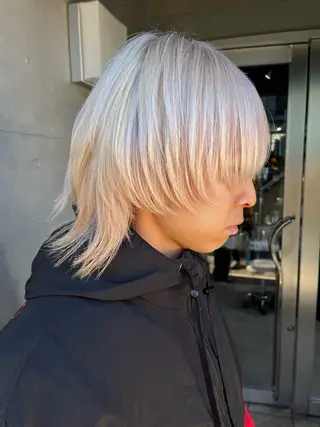 ミディアム 山影✨バレイヤージュ ハイライト✨メンズ◎のヘアスタイル