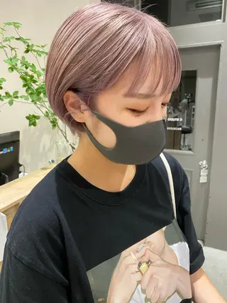 ショート カラー ヘアアレンジ cie所属・ボブ/ミニボブ 透明感カラーkadoのヘアスタイル