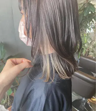 ミディアム カラー パーマ ヘアアレンジ メンズ キッズ ネイル マツエク・マツパ アイブロウ モリモト サナのヘアスタイル