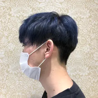 ショート カラー メンズ 🐠寒色系×パーマ 櫻井　麿偉🐏のヘアスタイル