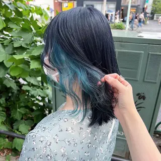 セミロング カラー ワインレッド 🍒KAHOのヘアスタイル