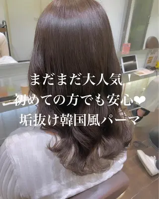 セミロング パーマ GO TODAY シェアサロン 銀座Arc店所属・デジタルパーマ🫧 韓国風ヘア🫧サクラのヘアスタイル