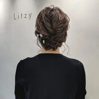 セミロング ヘアアレンジ リア （まつげパーマ）のマツエク・マツパデザイン