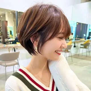 ショート ニュアンスパーマ/似 合わせメンズカット✨のヘアスタイル