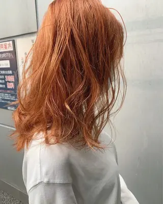 ミディアム カラー ブリーチなし ダブルカラー/ゆなのヘアスタイル