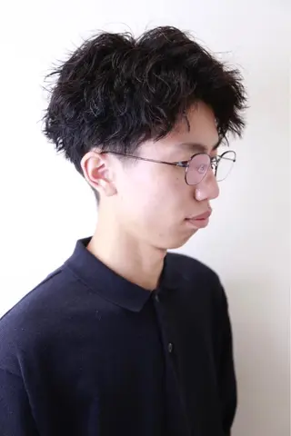ショート パーマ メンズ HAIRSILVA徳間店所属・石倉 真のヘアスタイル