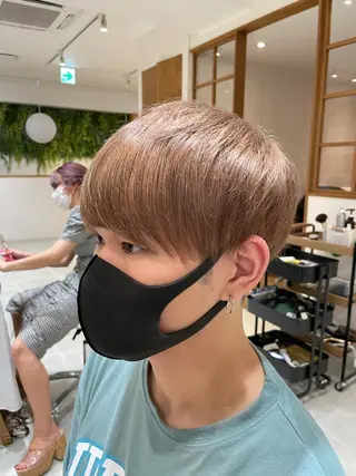 ショート カラー メンズ アイブロウ レイヤー/韓国ヘア /顔周り/大久保貴之のヘアスタイル