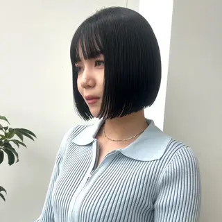 ミディアム ボブ/くびれボブ/ 髪質改善/Ru-kaのヘアスタイル