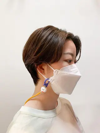 ショート 髪質改善ストレート/ ブリーチ／渋谷　福田のヘアスタイル