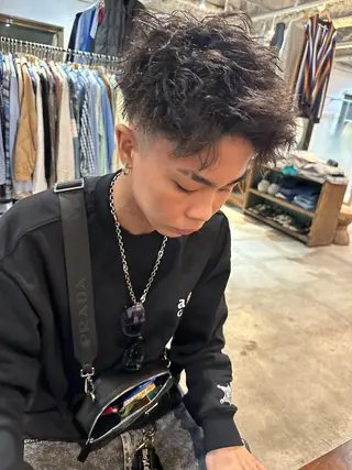 ショート パーマ指名No. 1 磯飛⭐️慎之介のヘアスタイル