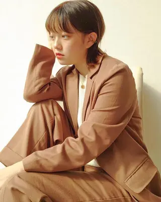 ミディアム カラー パーマ 髪質改善/ブリーチ 田代 龍我のヘアスタイル