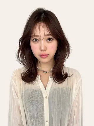 ミディアム ニワ/レイヤーカット /透明感カラー💎のヘアスタイル