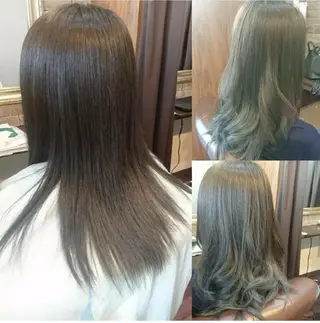 ミディアム カラー 美髪 カラーリストのヘアスタイル