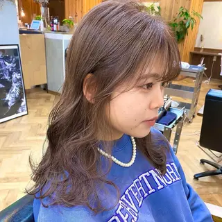 セミロング カラー パーマ ヘアアレンジ メンズ キッズ ネイル マツエク・マツパ EMANON梅田店所属・前川 朋香のヘアスタイル