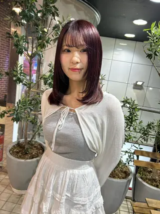 セミロング メンズ/艶髪/カラー サクラ🌸のヘアスタイル