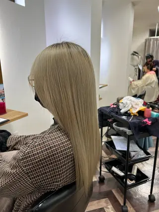 ロング 髪質改善/マツパ 垢抜け透明カラー衣笠のヘアスタイル