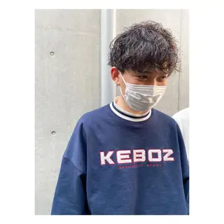 ミディアム パーマ メンズ 菊池大一 溝の口パーマのヘアスタイル