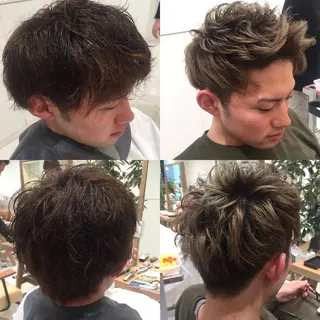 ショート カラー パーマ メンズ Vir by browのヘアスタイル