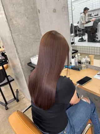 ロング 髪質改善×縮毛矯正× 艶カラー 吉原和磨のヘアスタイル