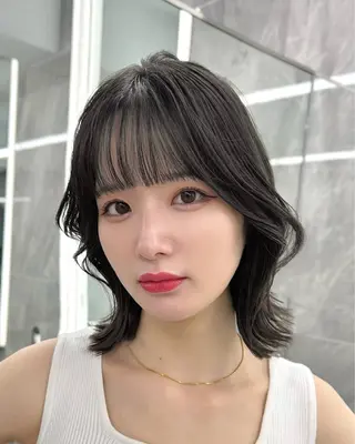 ミディアム 韓国顔まわり/前髪 /レイヤー/いつきのヘアスタイル