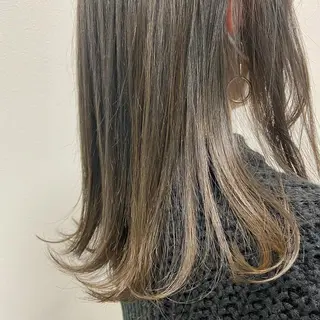 セミロング カラー benji名駅店所属・透け感カラー/ momo🦕🌱のヘアスタイル