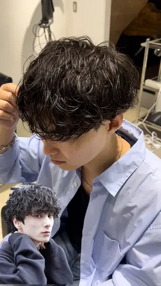 パーマ メンズ PLUG所属・船橋駅北口徒歩5分 PLUG/RITSUのヘアスタイル