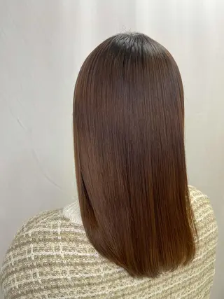 セミロング パーマ 髪質改善/縮毛矯正 /ブリーチ矯正/岡部のヘアスタイル