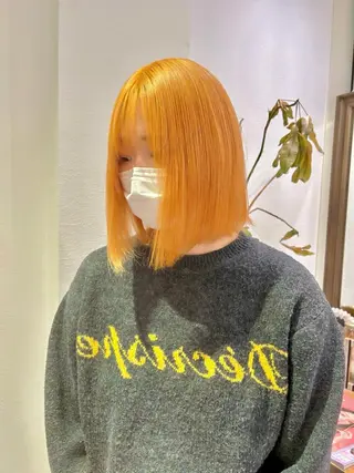 ミディアム カラー ヘアアレンジ 髪質改善【縮毛矯正】 美髪ボブを量産する人のヘアスタイル