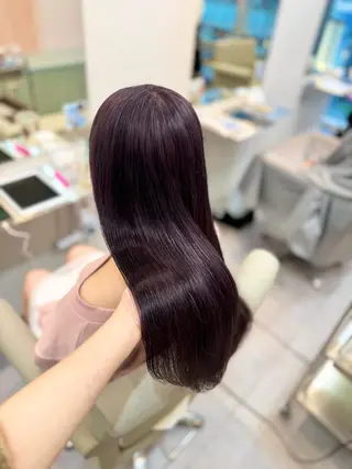 ロング カラー amane໒꒱うる艶 ブリーチ透明感カラーのヘアスタイル