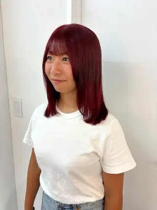 セミロング カラー 🌼【暖色カラー】 kanon🐣のヘアスタイル