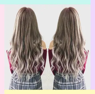 ロング カラー れん/ハイトーン /エクステ/韓国風のヘアスタイル