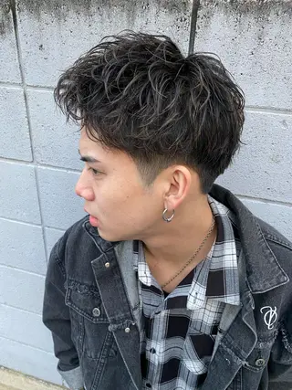 ショート パーマ メンズ メンズブリーチカラー /パーマ ごーた立川のヘアスタイル