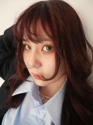 セミロング カラー 小笠原 悠斗のヘアスタイル