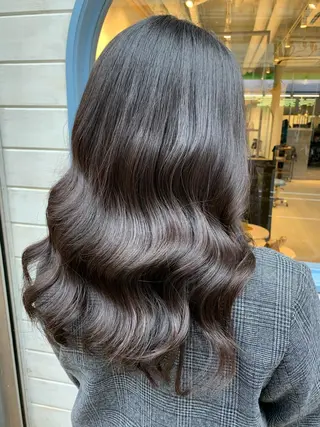 セミロング カラー 🍓韓国ヘア レイヤ ーカット🍓笠原 葵のヘアスタイル