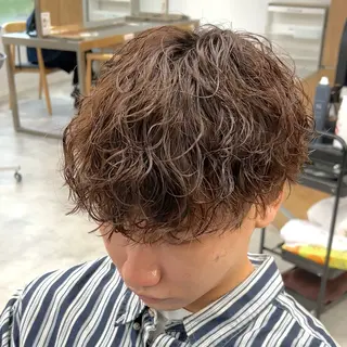 ショート パーマ メンズ メンズパーマ/ 新潟駅/佐藤裕のヘアスタイル