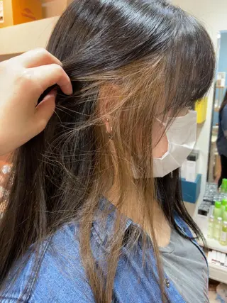 ロング カラー 髪質改善/ストレート /透明感/西川奈穂のヘアスタイル