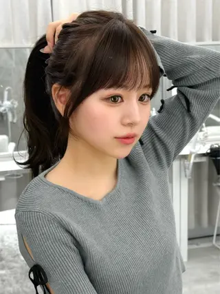 セミロング カラー MAEUL luna所属・前髪顔周り/レイヤー 韓国/桔川恒のヘアスタイル