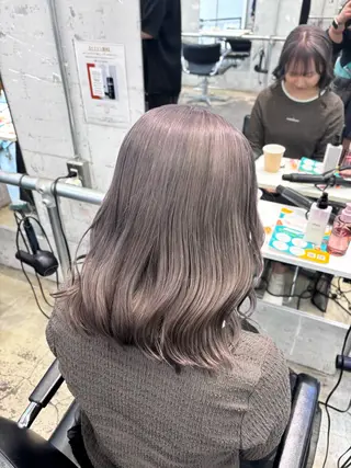 セミロング カラー ヘアアレンジ 🥀モテ暖色× エクステ🥀あかりのヘアスタイル