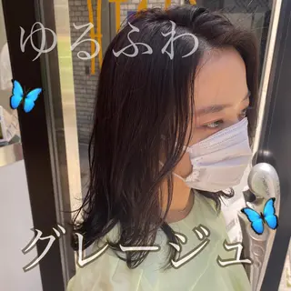 セミロング カラー Kou所属・💜髪質改善美髪💜 星野清光のヘアスタイル