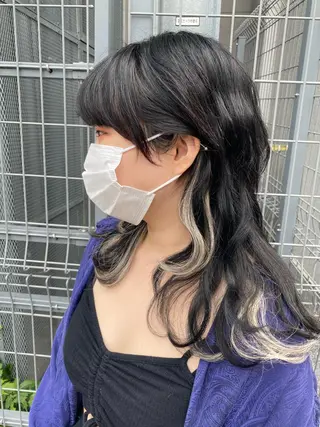 セミロング エクステ ハイトーン 💭黒崎ハルカのヘアスタイル