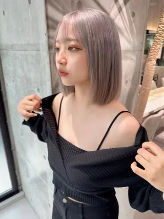 ミディアム まいか🤎髪質改善 ミルクティーボブ🎀のヘアスタイル