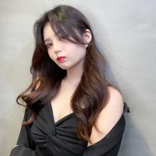 ロング カラー ブリーチなし透明感カ ラー×韓国ヘア♡ヒデのヘアスタイル