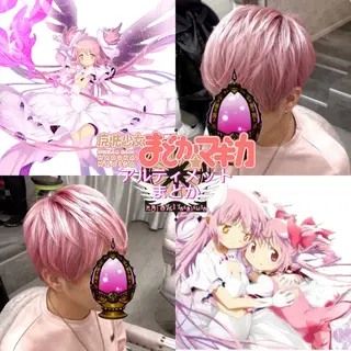 カラー メンズ 推しカラー💫 ブリーチ💫若菜覚のヘアスタイル